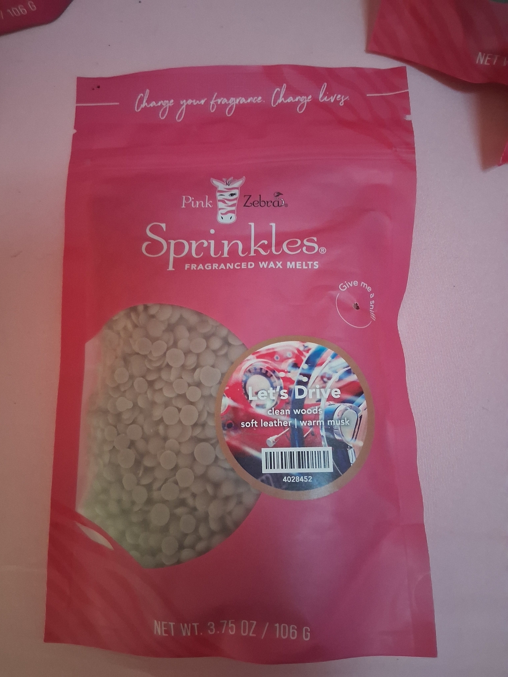 Pink Zebra Sprinkles Fragranced Wax Melts - Pink Packaging